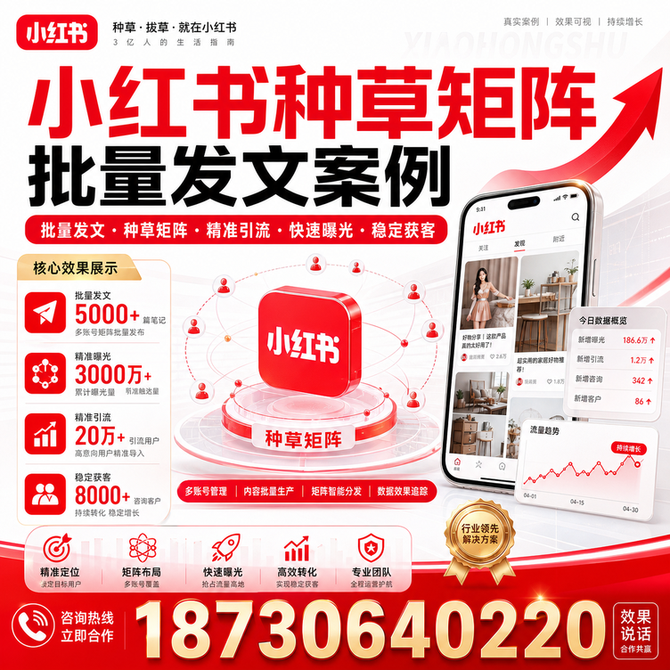 汉中小红书种草矩阵批量发文案例